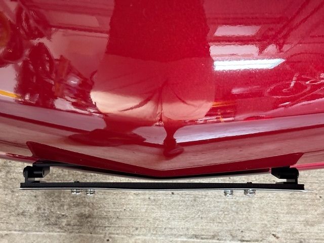 License plate bracket for Chevy Corvette with horizontal slats lower grille