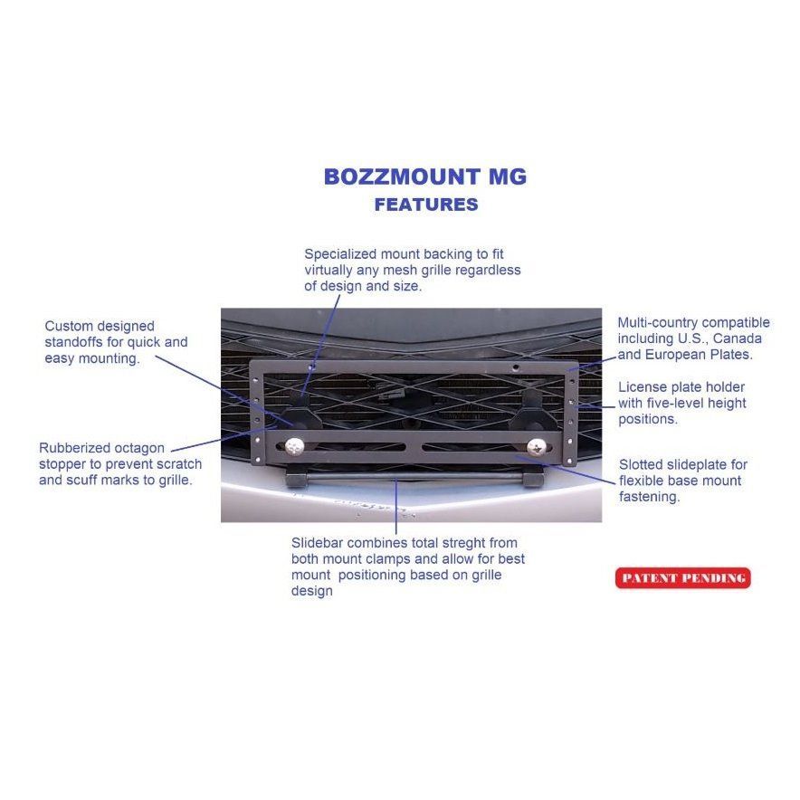 Sly Bracket for ACURA models with Horizontal Slats Lower Grille