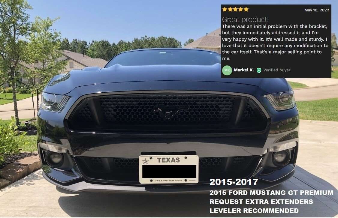 Sly Bracket for Ford Mustang with mesh-style lower grille.