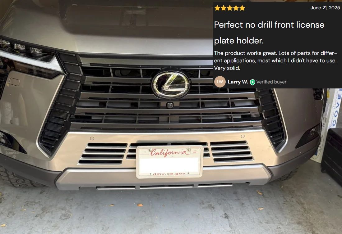 Sly Bracket fits 2024-2025 Lexus GX550 with horizontal slats lower grille.