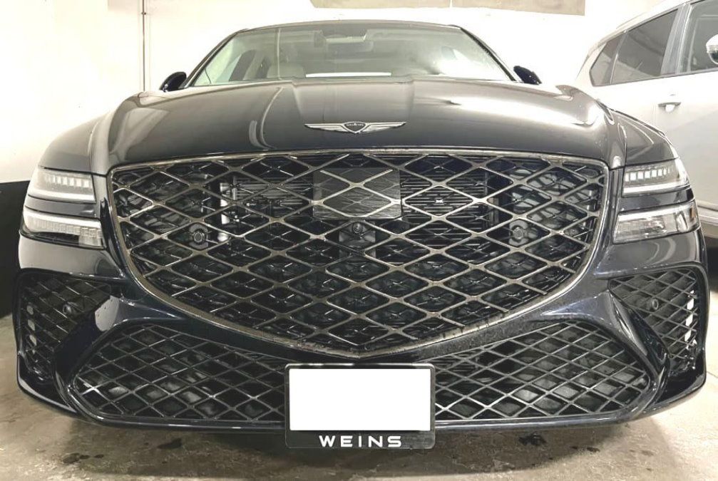 2022-2026 GENESIS G80 no drill license plate frame holder mount bracket relocator grille mount no holes