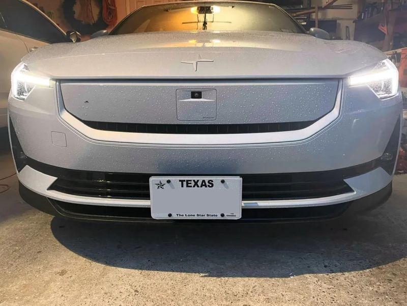 True No-drill License Plate Bracket for 2021-2025 Polestar 2 no drill License plate frame holder mount bracket relocator