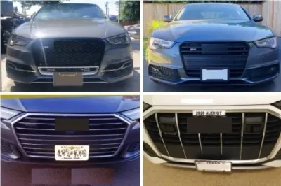 True no drill front License plate bracket for audi  no holes license plate frame holder bracket relocator