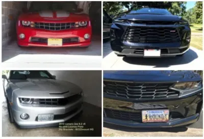 License plate bracket for CHEVROLET SPARK SONIC CRUZE MALIBU IMPALA CAMARO SS SEDAN TRAX EQUINOX TRAVERSE CORVETTE no drill 