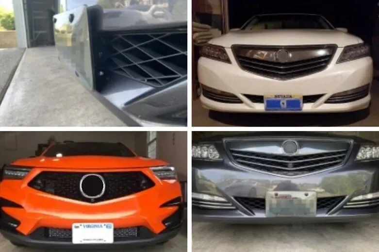 Acura ILX TLX RLX RDX MDX NSX TL no drill no holes license plate bracket frame holder mount relocator