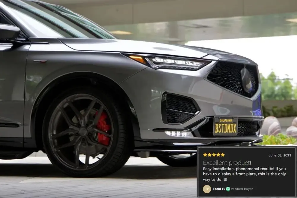 Acura ILX TLX RLX RDX MDX NSX TL no drill no holes license plate bracket frame holder mount relocator