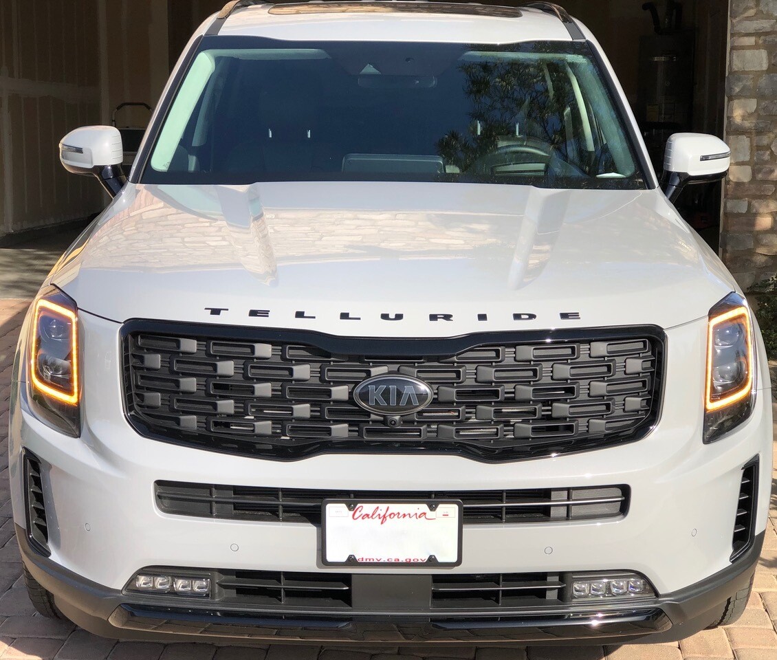 True no drill no holes license plate bracket for 2020-2022 Kia Telluride no holes frame locator grille mount