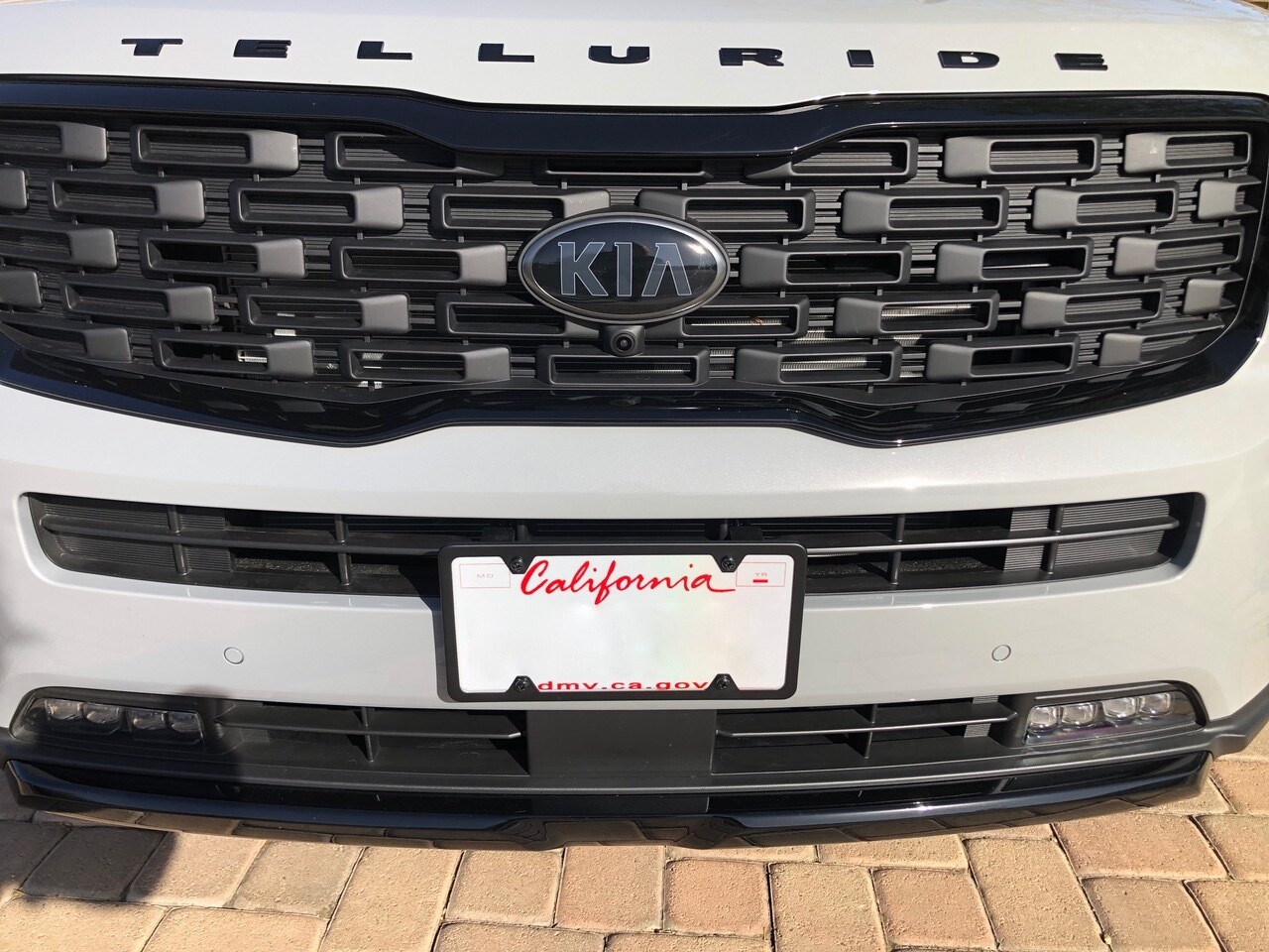 True no drill no holes license plate bracket for 2020-2022 Kia Telluride no holes frame locator grille mount