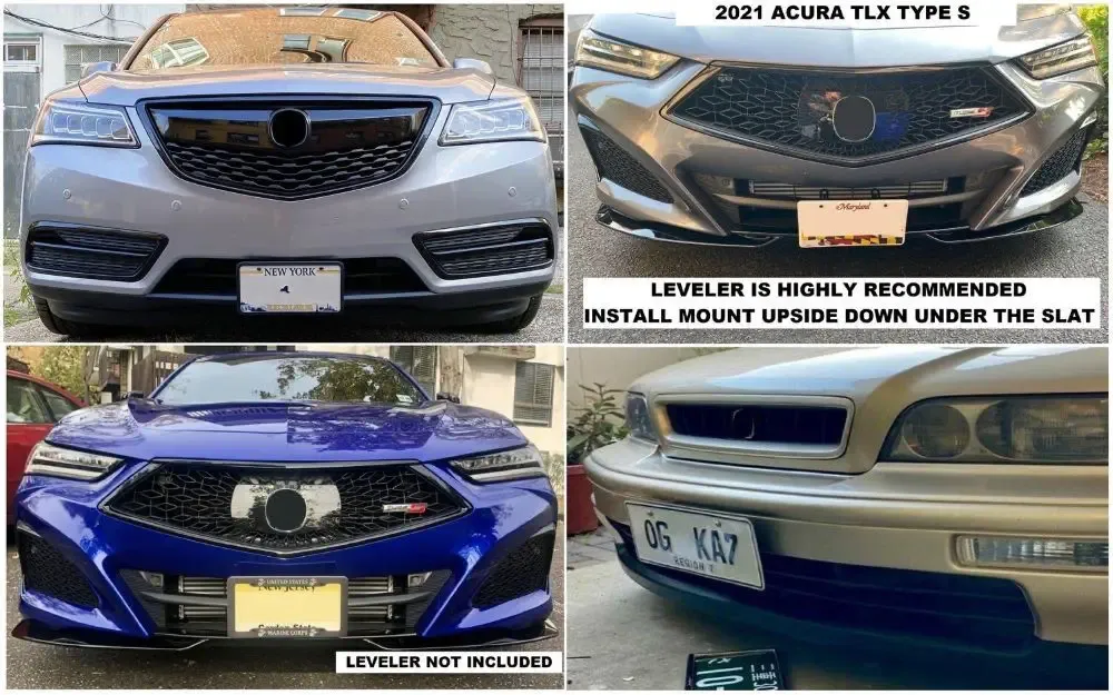 True no drill front license plate bracket fits ACURA ILX TLX RLX RDX MDX NSX TL no holes mount relocator frame holder