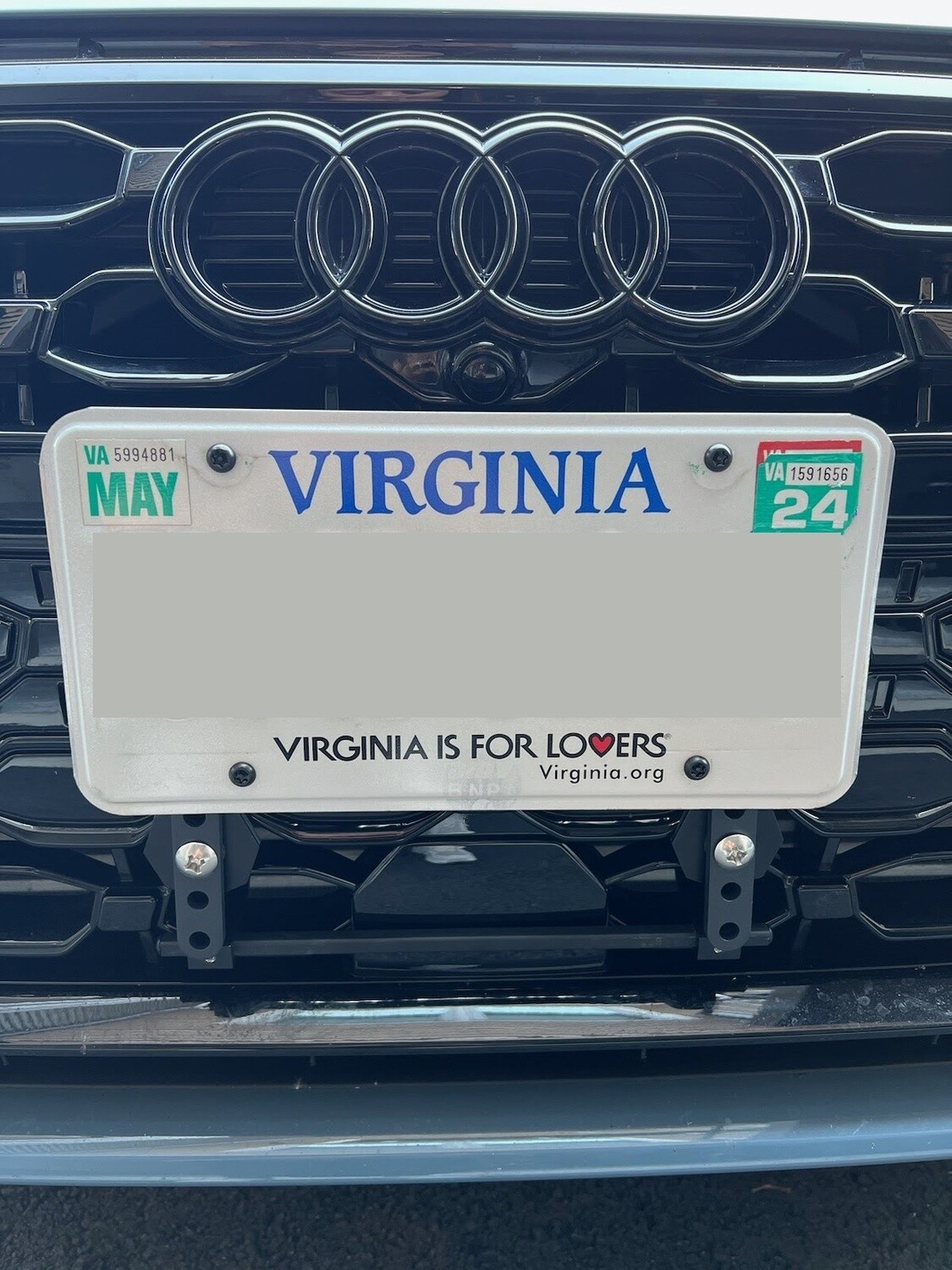 CENTER PLATE RISER with LEVELER- License Plate Riser For Lower Grilles with Center Parking Sensor or Drive Assist (ADD-TO-ORDER)