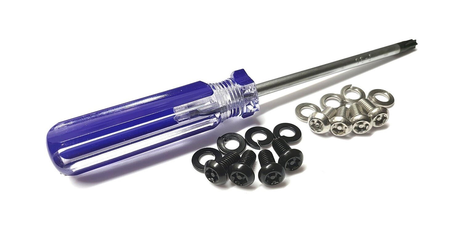 T30 Screwdriver with Tamper Resistant License Plate Screws (4)