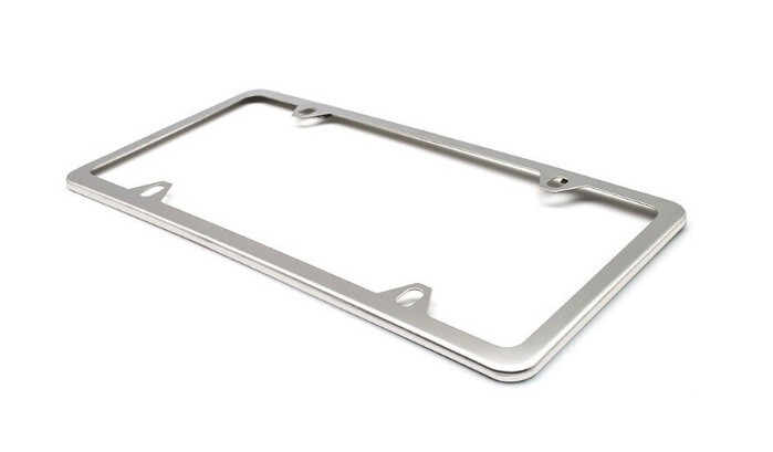 License Plate Frame Chrome Stainless Steel 4 Holes