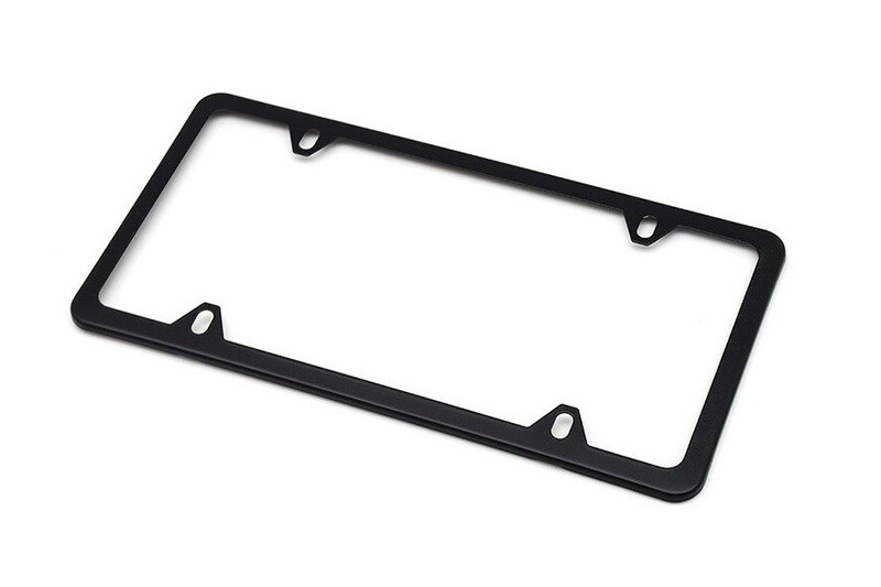 License Plate Frame Black Stainless Steel 4 Holes