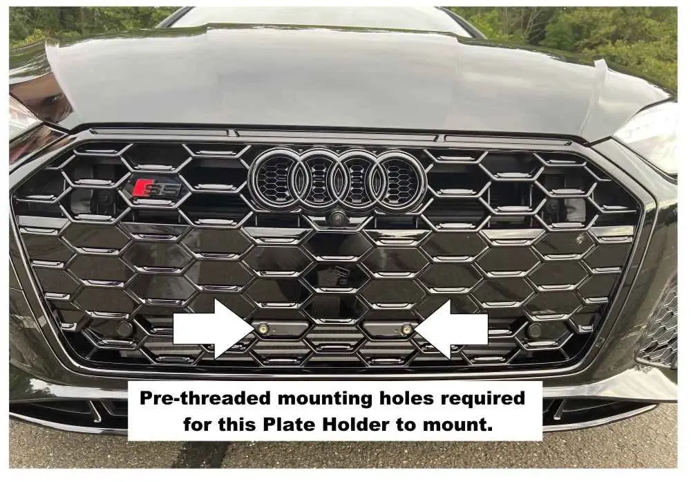 True no-drill front license plate holder mount relocator for Audi A4, A5 A6, S4, S5, S6 Sportback Allroad 