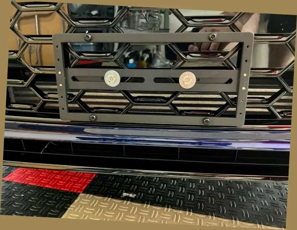 True no-drill front license plate holder mount relocator for Audi A4, A5 A6, S4, S5, S6 Sportback Allroad 