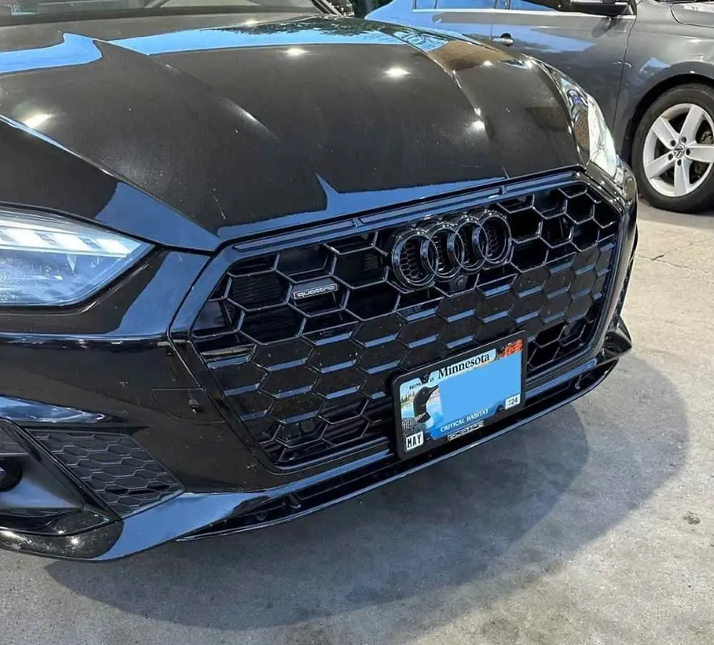 True no-drill front license plate holder mount relocator for Audi A4, A5 A6, S4, S5, S6 Sportback Allroad 