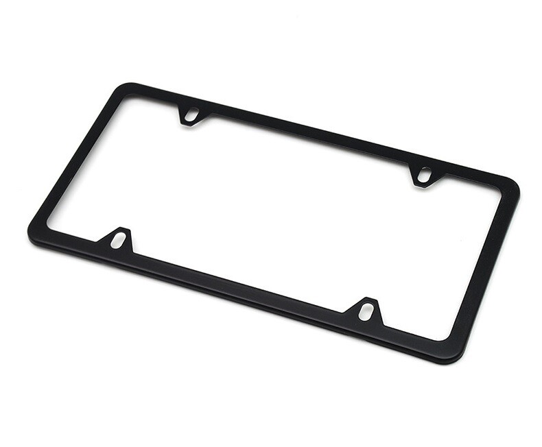 License Plate Frame Black Stainless Steel 4 Holes (ADD-ON)