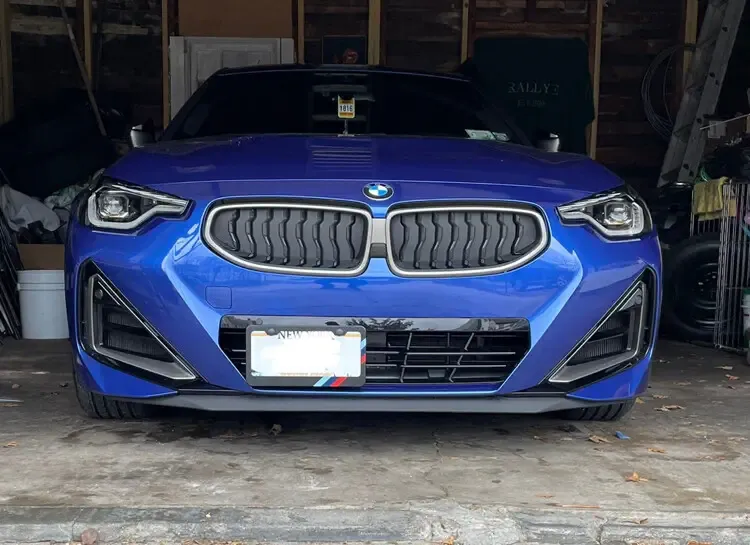 2022-2024 BMW M240 compatible no drill no holes front license plate bracket holder mount frame relocator