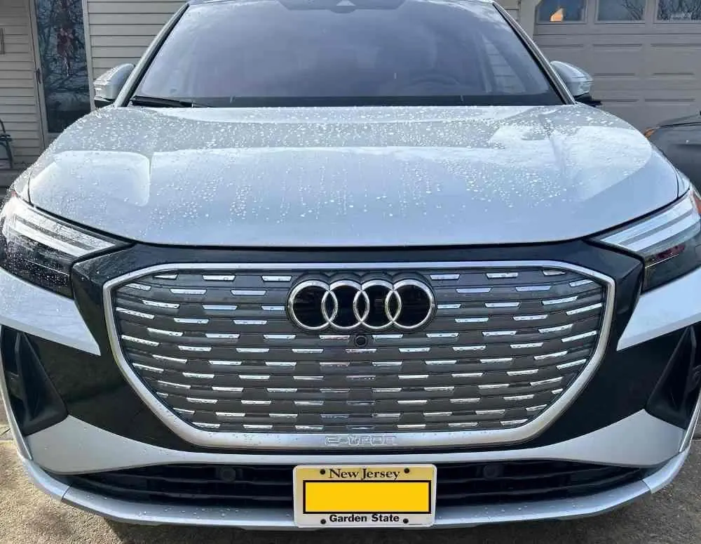 2022-2025 Audi Q4 E-tron compatible True no-drill no-holes front license plate bracket holder mount frame relocator