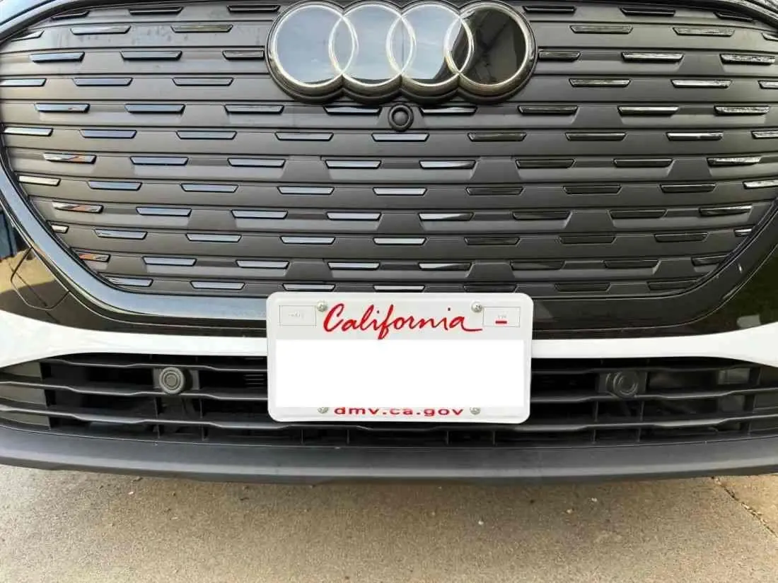 2022-2025 Audi Q4 E-tron compatible True no-drill no-holes front license plate bracket holder mount frame relocator