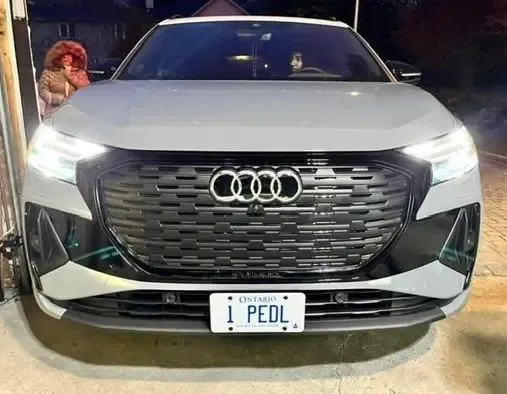 2022-2025 Audi Q4 E-tron compatible True no-drill no-holes front license plate bracket holder mount frame relocator