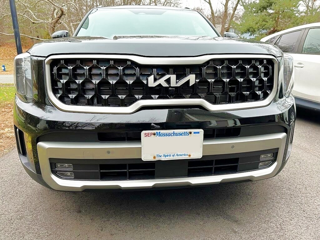 True no drill no holes license plate bracket for 2023-2025 KIA TELLURIDE no holes frame locator grille mount