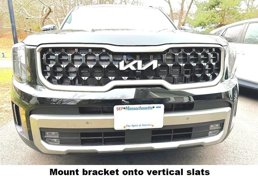 True no drill no holes license plate bracket for 2023-2025 KIA TELLURIDE no holes frame locator grille mount