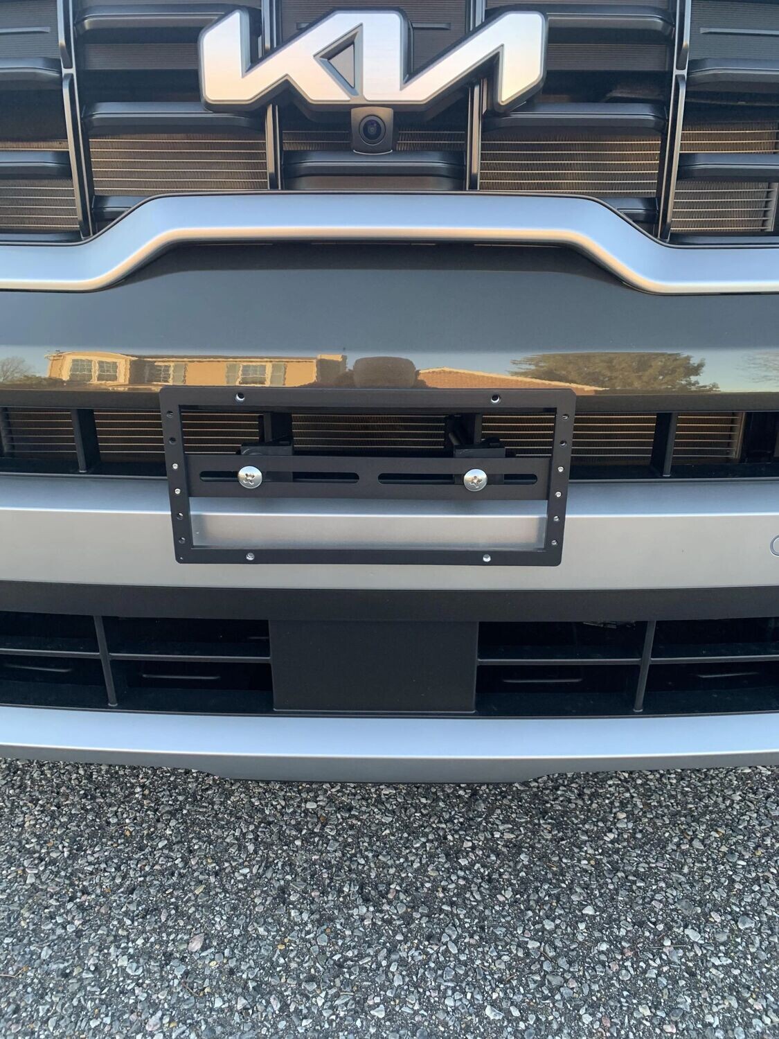 True no drill no holes license plate bracket for 2023-2025 KIA TELLURIDE no holes frame locator grille mount