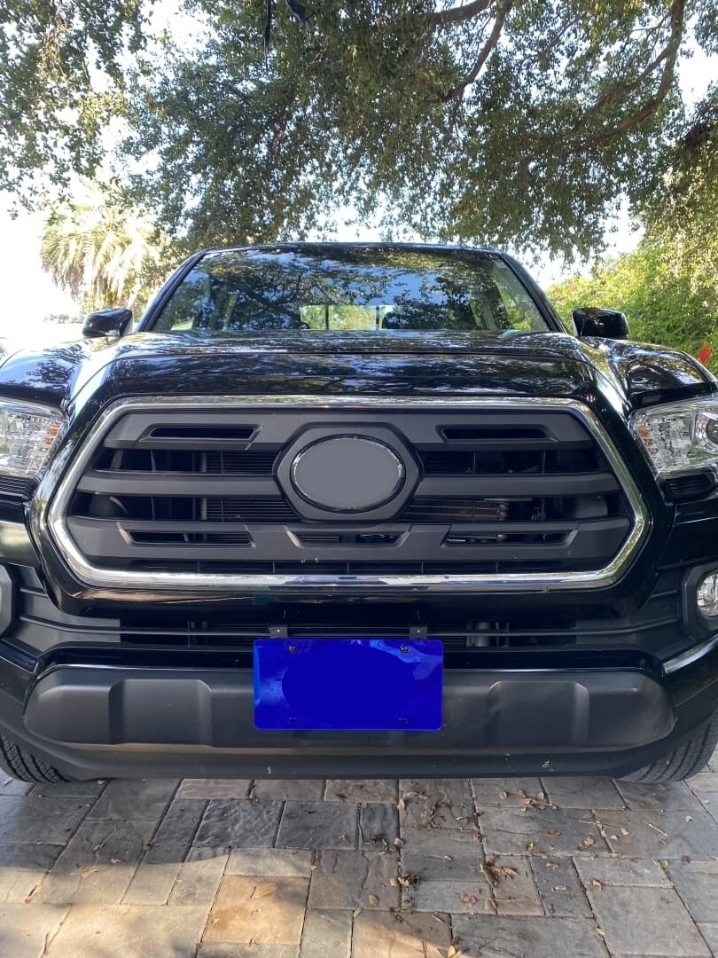 True no drill front license plate bracket for 2016-2023 TOYOTA TACOMA no holes grille mount frame relocator