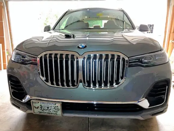 2019-2022 BMW X7 no drill no holes front license plate bracket holder mount frame relocator