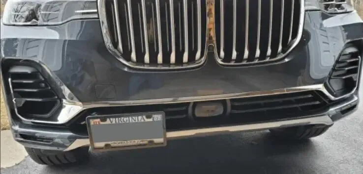 2019-2022 BMW X7 no drill no holes front license plate bracket holder mount frame relocator