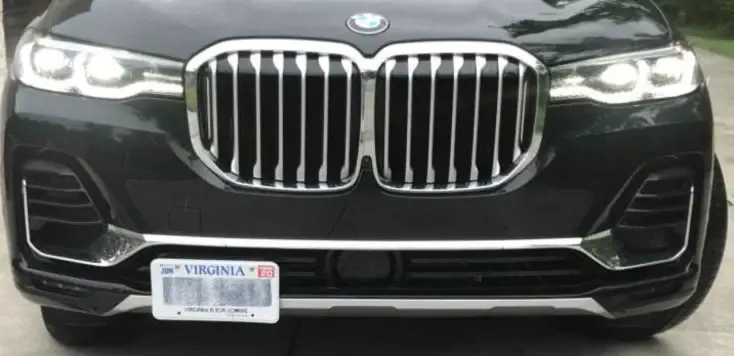 2019-2022 BMW X7 no drill no holes front license plate bracket holder mount frame relocator