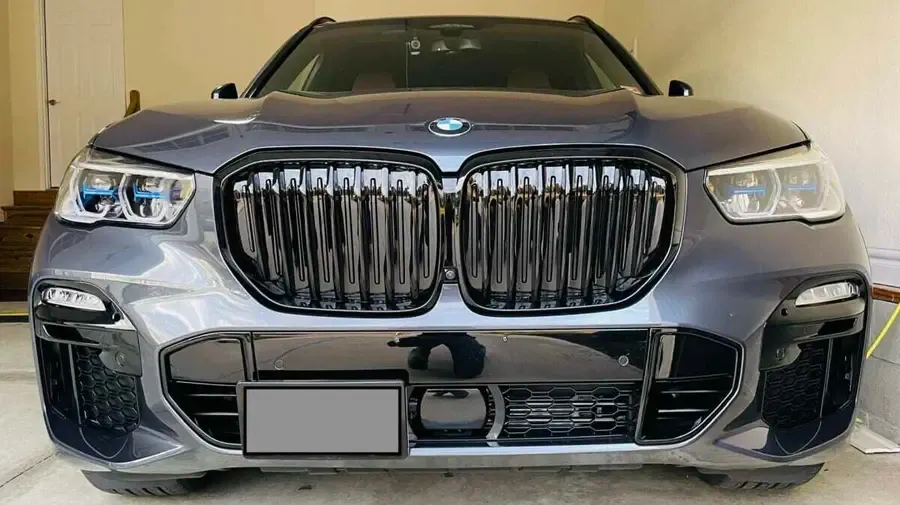 bmw x5 no drill no holes front license plate holder bracket munt frame relocator