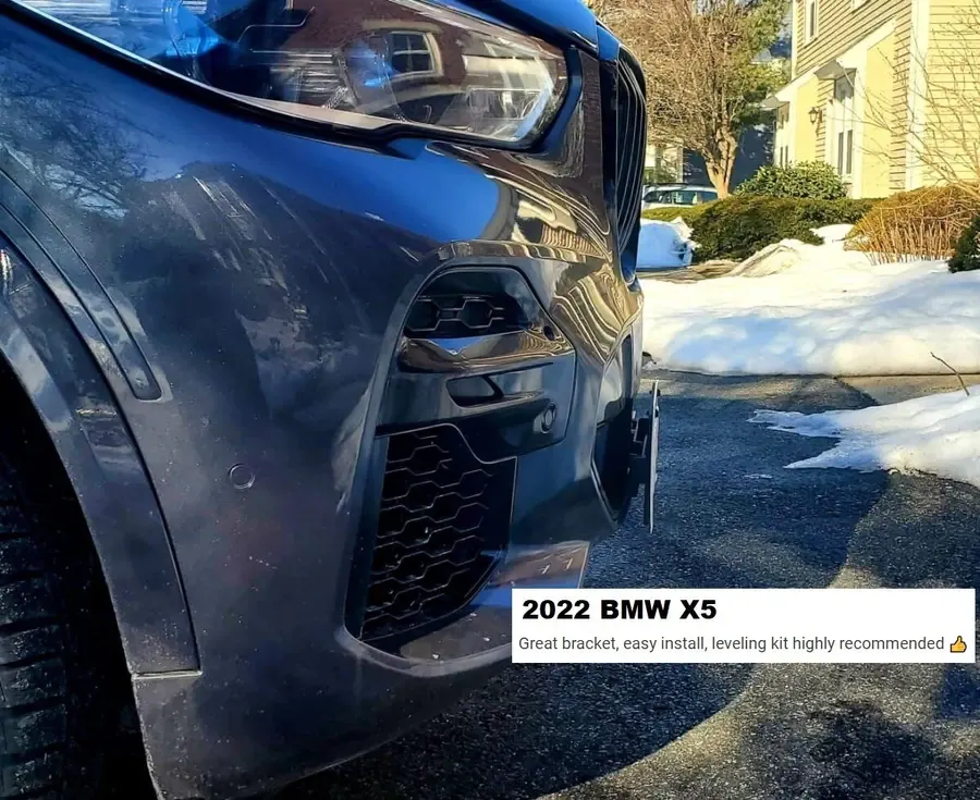 bmw x5 no drill no holes front license plate holder bracket munt frame relocator