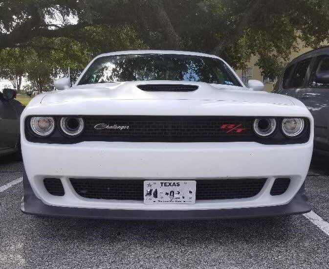 Sly Bracket for Dodge Challenger with mesh-style lower grille.