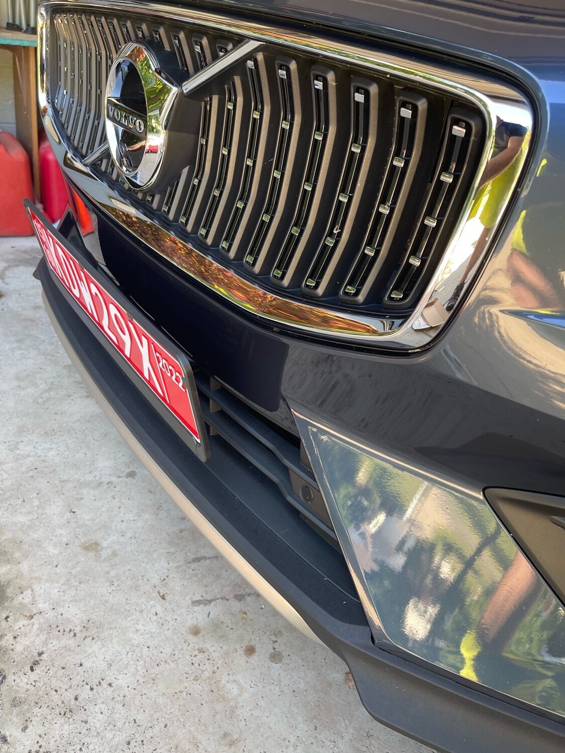 True no drill front license plate bracket for VOLVO V60 no holes grille mount frame relocator