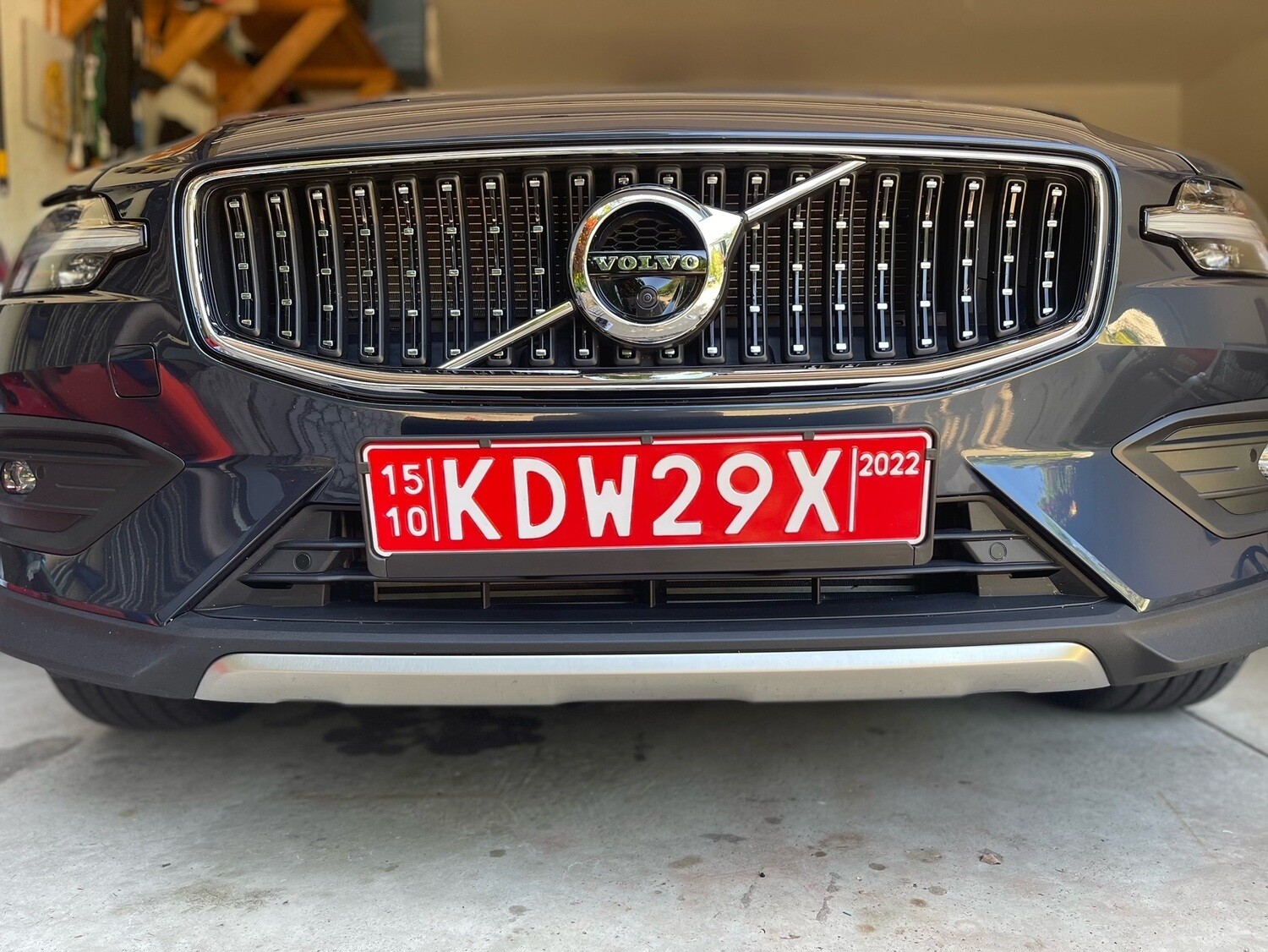 True no drill front license plate bracket for VOLVO V60 no holes grille mount frame relocator