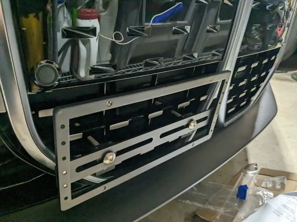 True no drill no holes 2023 2024 BMW i4 license plate holder frame mount bracket relocator