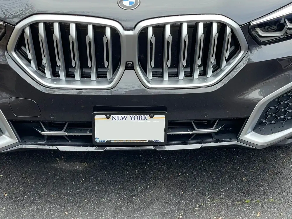 BMW X6 True no drill no holes front license plate holder frame mount bracket relocator