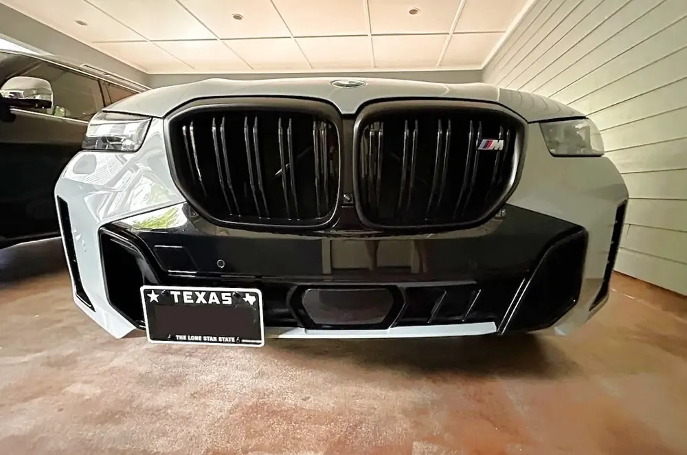 2024-2026 BMW X5, X6 no drill no holes front license plate holder frame mount bracket relocator