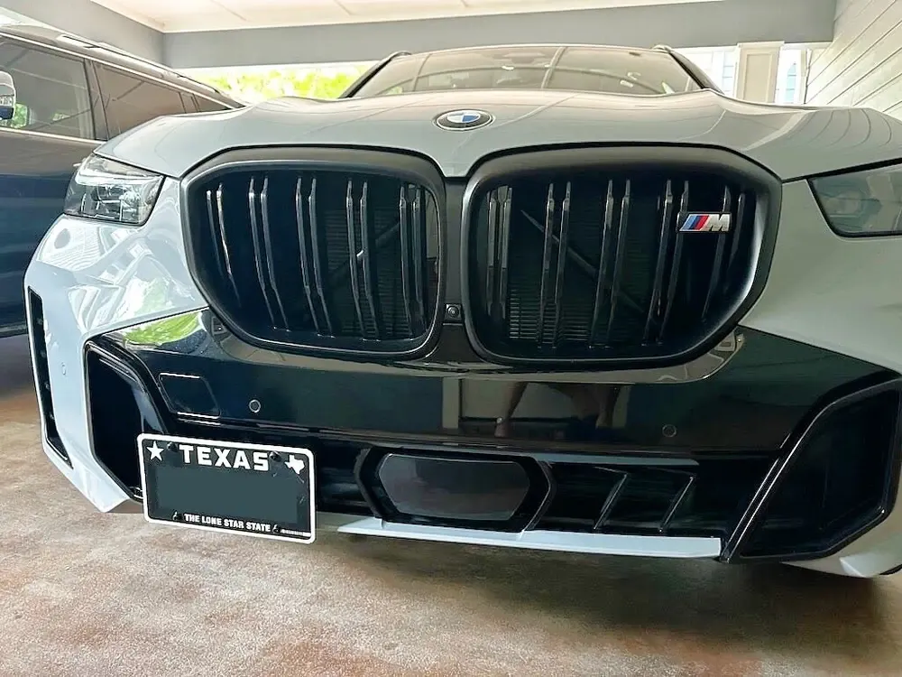 2024-2026 BMW X5, X6 no drill no holes front license plate holder frame mount bracket relocator