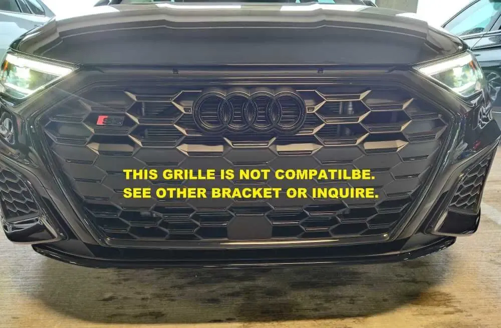 2022-2025 Audi RS3 no drill front license plate bracket holder frame mount relocator with center plate riser 