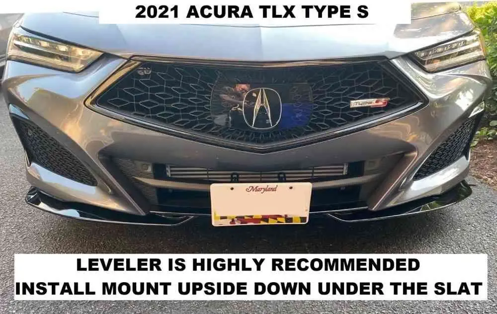 True no drill no holes front license plate bracket compatible with Acura TLX Type S mount frame relocator 