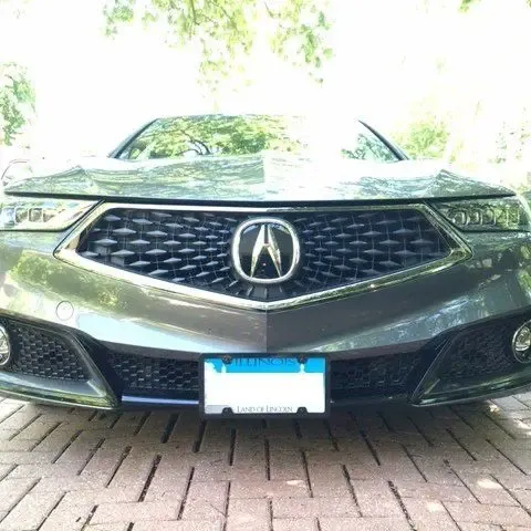 Acura TLX no drill no holes license plate bracket frame holder mount relocator