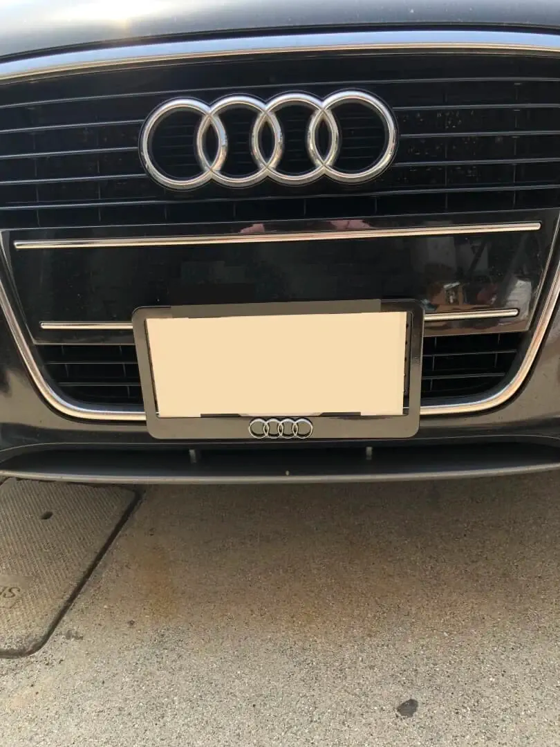 Audi A3 compatible no drill no holes front license plate bracket holder mount frame relocator