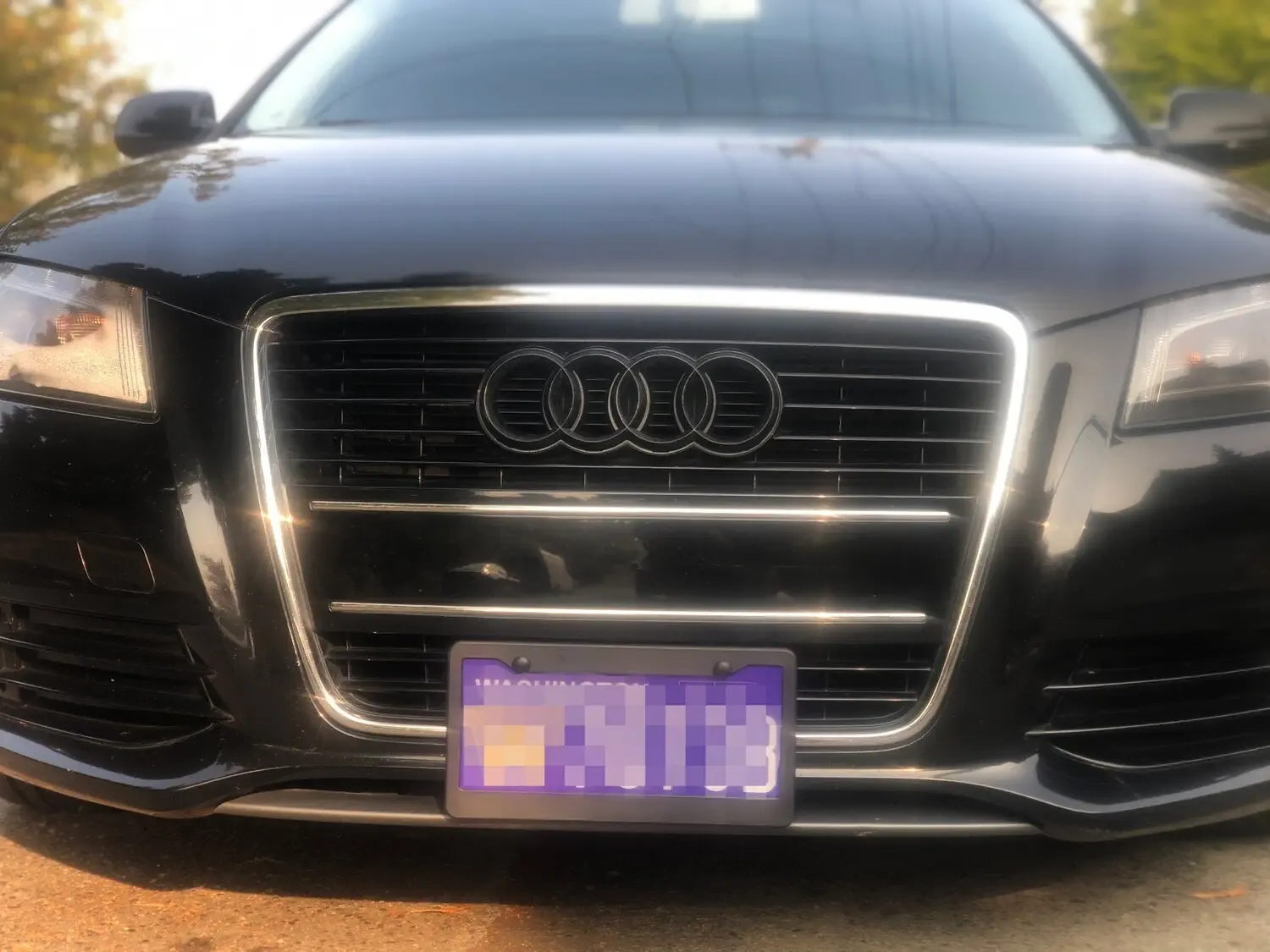 Audi A3 compatible no drill no holes front license plate bracket holder mount frame relocator