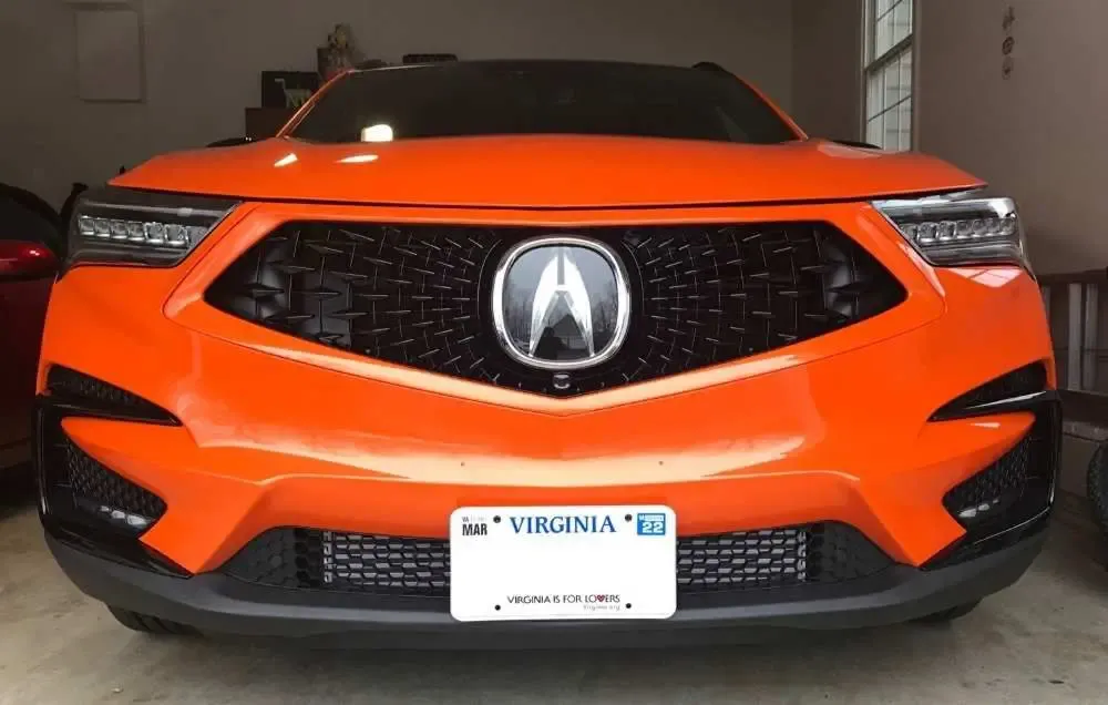 Acura RDX compatible true no drill front license plate bracket holder mount frame relocator 