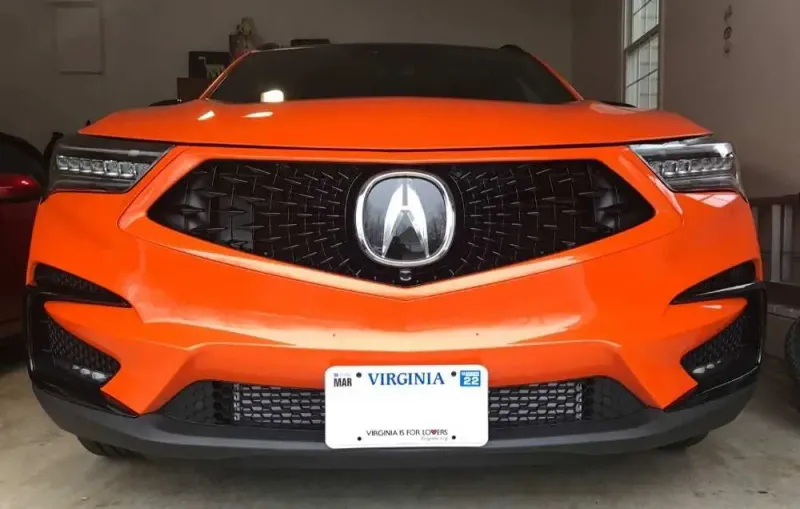 Acura RDX compatible true no drill front license plate bracket holder mount frame relocator 