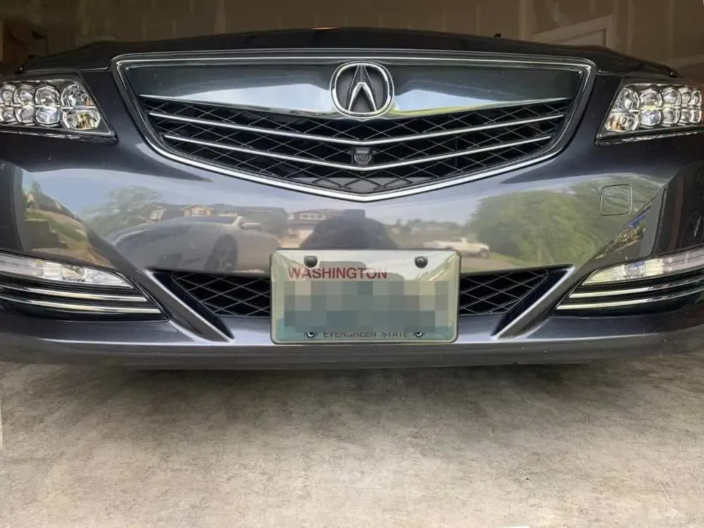 Acura RLX no drill no holes front license plate bracket frame holder mount relocator