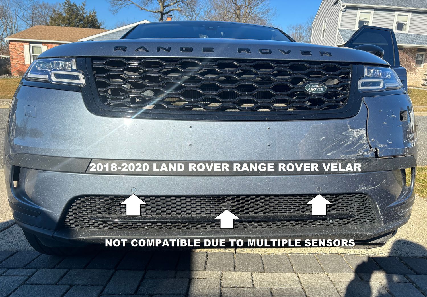 Sly Bracket for Land Rover Velar with mesh lower grille.